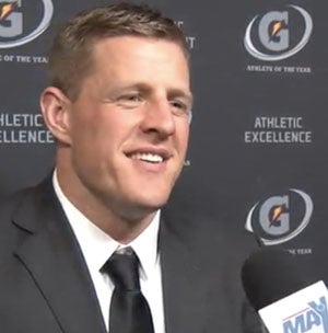 J.J. Watt at Gatorade Awards ceremony.