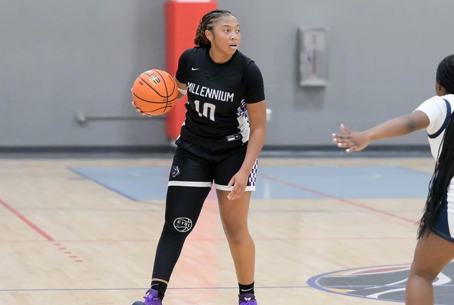 Millennium point guard Dashia Richardson had 18 points in an 83-78 double overtime win over then-ranked Monsignor Scanlan at the Nike Tournament of Champions in December. (PHOTO: Darin Sicurello)