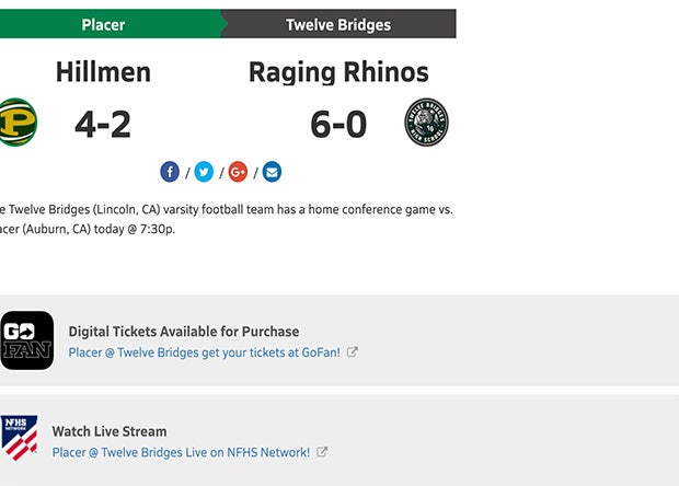 LISTEN LIVE: Placer at Twelve Bridges