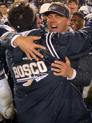 Jason Negro celebrates a win over De La Salle.