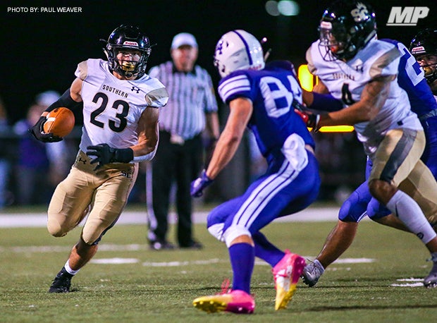 Southern Columbia (Catawissa, Pa.) seniors Gaige Garcia (#23) and Julian Fleming (#4) own the PIAA records for career rushing touchdowns and receiving touchdowns, respectively.