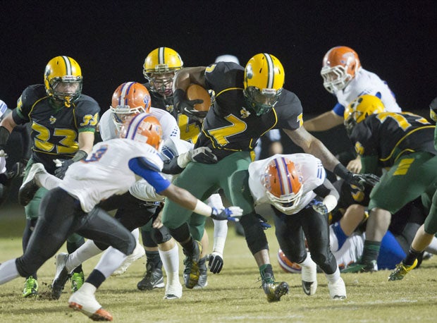 Derrick Henry the night he broke the national career rushing yards vs. Taylor County on Nov. 16, 2012.