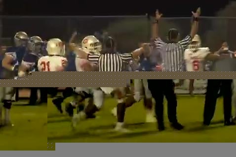 Does this look familiar? Referees disagree on a potential game-ending play in overtime during Bishop Gorman's 34-31 win over Santa Margarita.