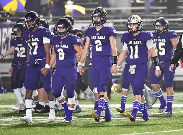 San Saba defensive back Logan Glover (#2) was all-state last season. 