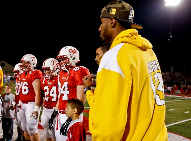 Paul George and George Hill were on hand for the coin toss before the game.