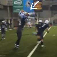 Ross Bowers' amazing front-flip touchdown