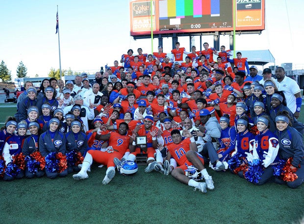 Bishop Gorman celebrates its Nevada state title.