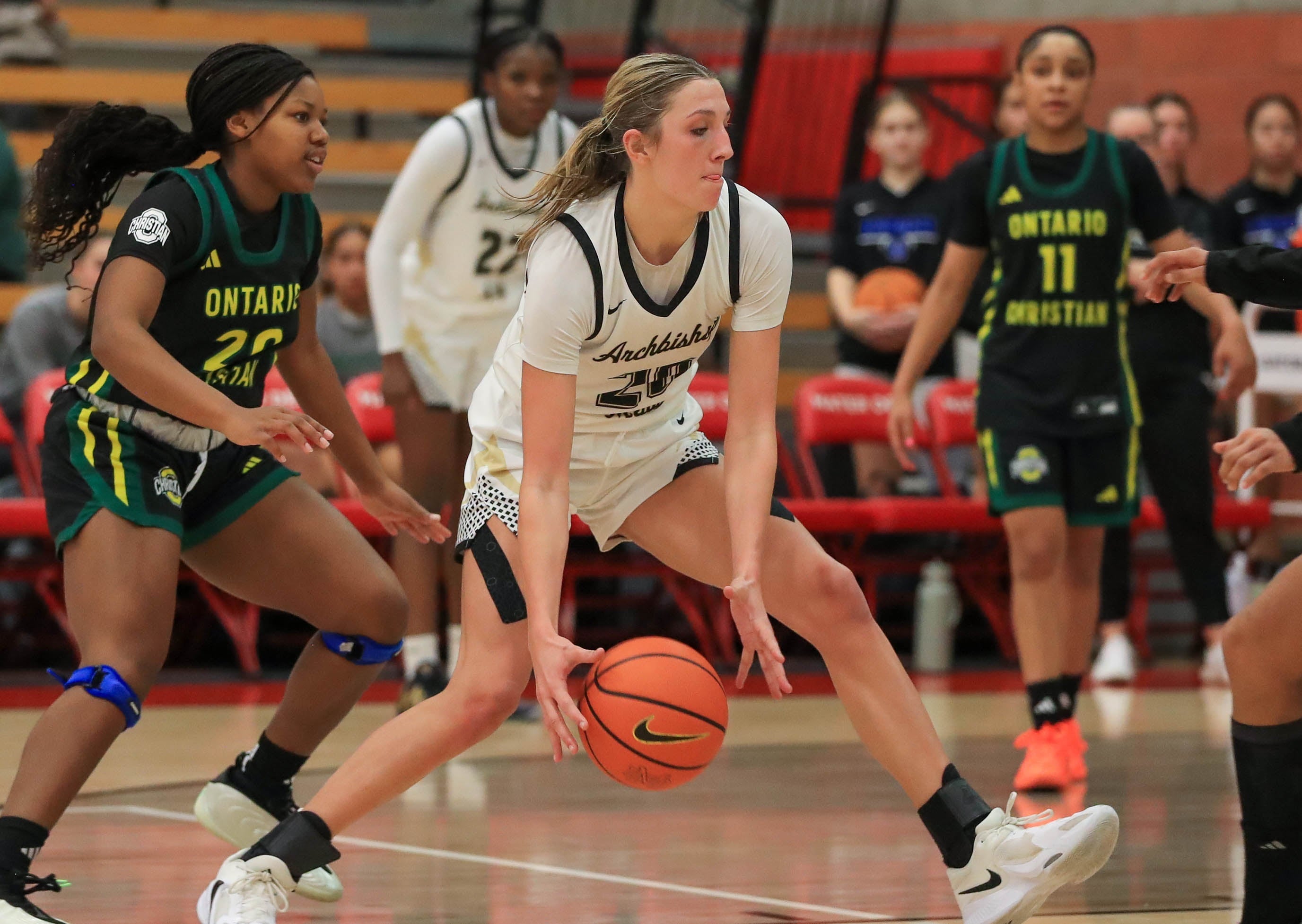 Iowa commit McKenna Woliczko scored 25 points and grabbed 15 rebounds in the double overtime loss for No. 3 Archbishop Mitty on Saturday. (PHOTO: Rene Morales)
