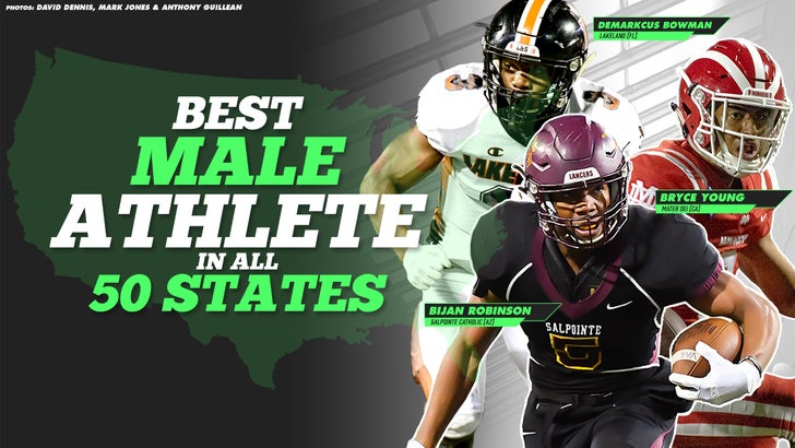 Top male athletes in each state