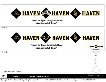 The water tower design in Haven, Kan. plans to honor the highest-scoring football game in American history.