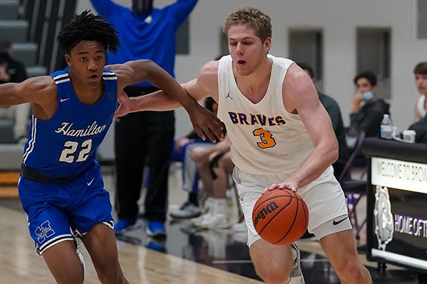 Caleb Furst drives during a December game against Hamilton Southeastern.