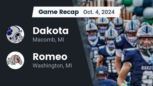 Football Recap: Dakota Piles Up the Points Against Romeo