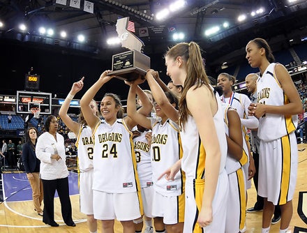 All 11 players scored for Bishop O'Dowd, making the trophy celebration all the more joyous.