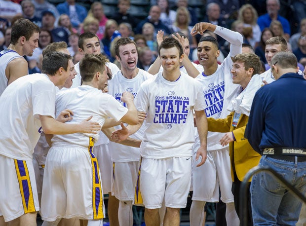 Matt Holba smiles as he is introduced during the victory celebration.