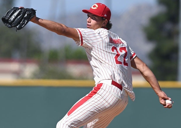 Seth Hernandez of Corona is the California Player of the Year after going 9-1 for the Panthers. The repeat winner of the Player of the Year honors, Hernadez was taken No. 6 overall in this year's MLB Draft by the Pirates. (PHOTO: Marc Gewertz)