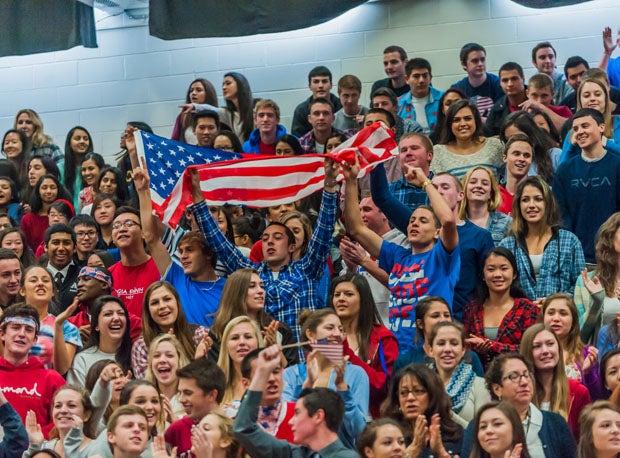 Mitty's loud and enthusiastic student body broke out into cheers of "USA! USA! USA!" more than once.