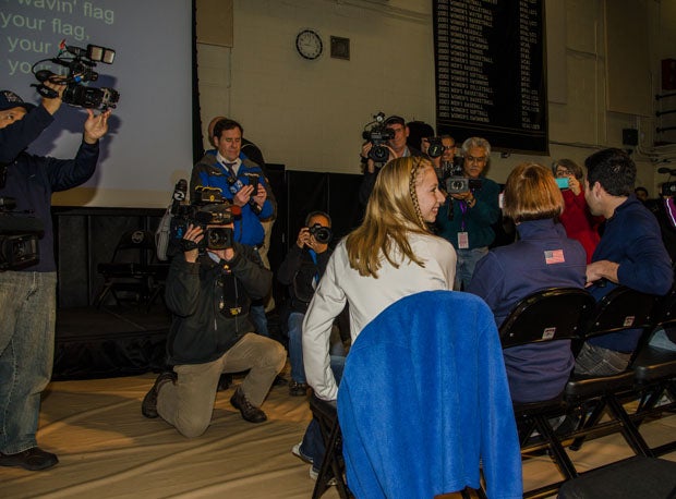 Cameras were following Polina Edmunds' every move.
