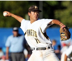 Alameda junior Trent Yee, who pitched
a no-hitter last week, was scheduled
to meet family and pitch next week.