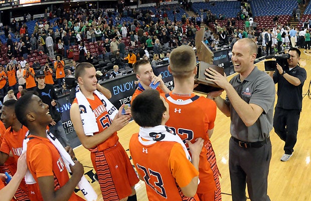 Chaminade coach Todd Wolfson enjoys the moment. 