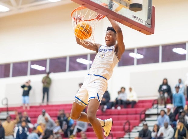 Five-star Rutgers signee Ace Bailey erupted for 41 points and 26 rebounds in an 84-64 victory Tuesday night. (Photo: Corey Jones)