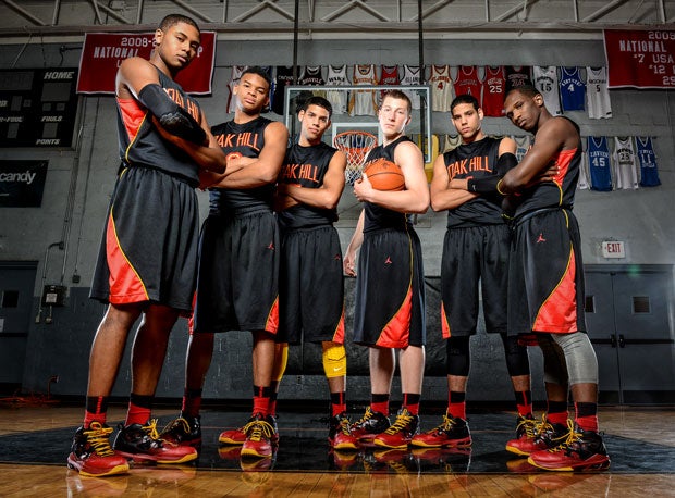 Oak Hill Academy will lean on (from left to right) Shelton Mitchell, B.J. Stith, Cody Martin, Rokas Gustys, Caleb Martin and Terrence Phillips this winter.