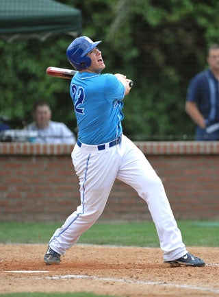 Matt Hobgood of Norco hits a home run
against Aptos.