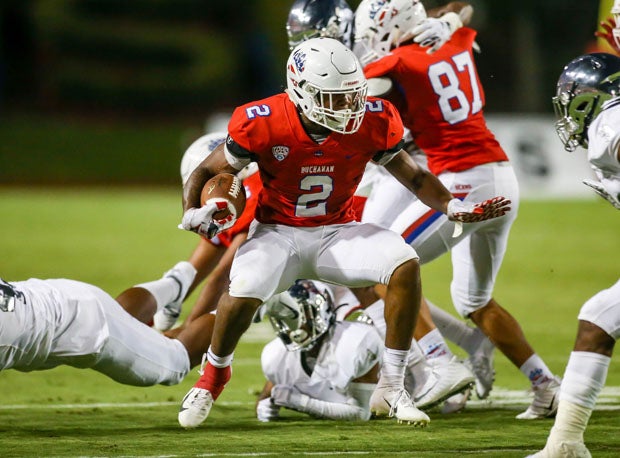 Kendall Milton (2) during a season-opening loss to Narbonne.