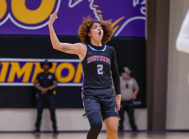 Aaliyah Chavez of Monterey is one of three players to break the single-season 3-point record in 2023-24. The MaxPreps National Junior of the Year is second on the list behind Sadie Sanchez of Randall after she hit 191 shots from range. The single-season 3-point mark is among a handful of additions to the MaxPreps National High School Girls Basketball Record Book. (Photo: Scott Burkhalter)