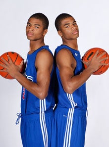 Talented twins Aaron and Andrew Harrison are in Indianapolis for the adidas Invitational.