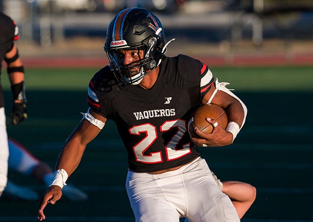 Keeshawn Love of Fernley (Nev.) ran for 526 yards in October during a win over Lowry, the third-highest total nationally during the 2024 season. (PHOTO: Ed Andersen)