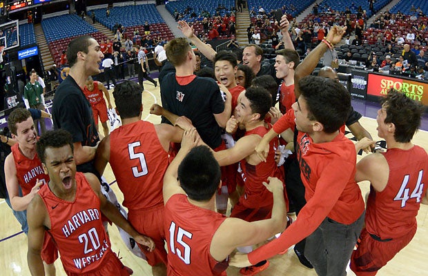 Harvard-Westlake celebrates its third state title after a resounding Division IV win over Palma at Sleep Train Arena. 
