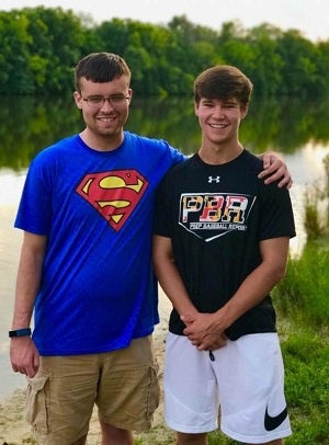 Parish with his brother Tyler, who has autism.