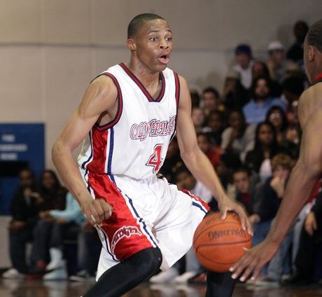Russell Westbrook grew five inches the summer before his sophomore season of high school at Leuzinger. His stock as a college and pro prospect grew exponentially. He will go head-to-head with his Southern California rival at the time James Harden in an NBA first-round series starting Sunday. 