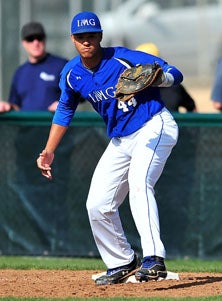 Manny Ramirez works on his defense
every day at lunch time.