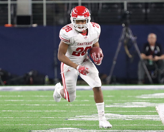 Cartage running back Keaontay Ingram breaks into the open.