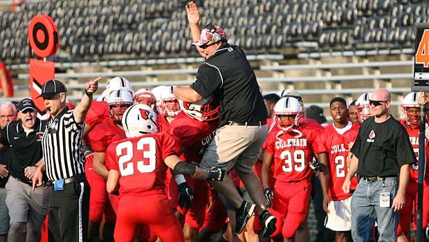 Colerain celebrates as the Crosstown Showdown in Ohio on Aug. 25.