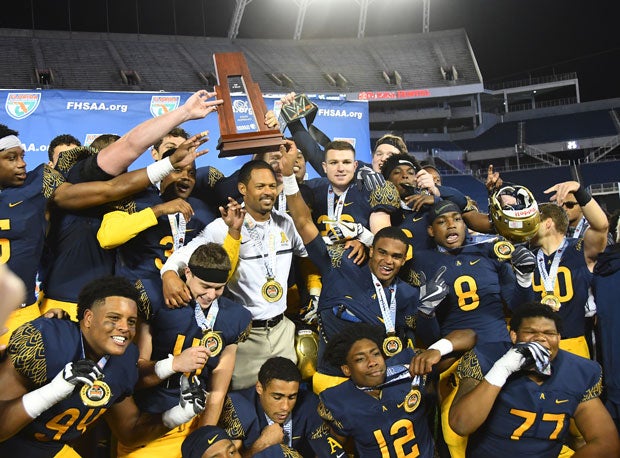 St. Thomas Aquinas jumped four spots to No. 5 after a 45-6 win over Plant in the Florida Class 7A state finals.