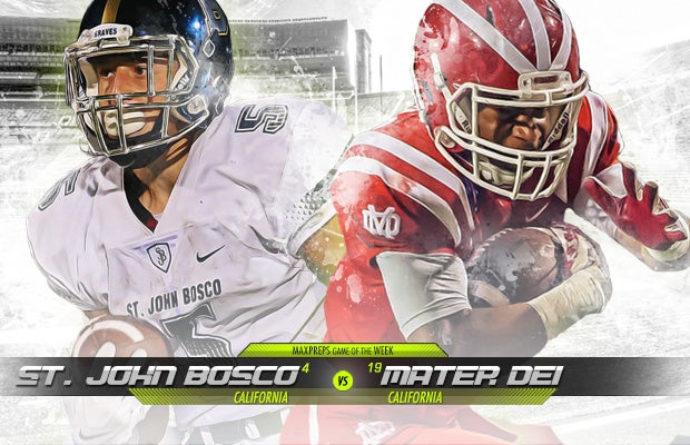 Nationally ranked St. John Bosco and Mater Dei will clash on Friday night.