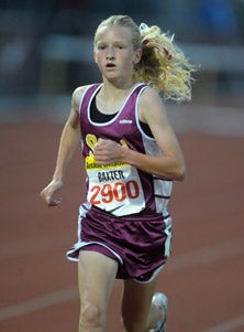 Freshman Sarah Baxter is one of
country's top distance runners.  
