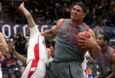 At 6-foot-7 and nearing 300 pounds, Freddie Tagaloa is a beast in the paint for perennial NorCal power Salesian.