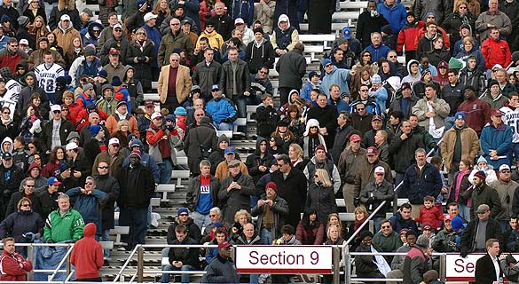 Crowds flock to the Xavier vs. Fordham Prep game on Thanksgiving day.