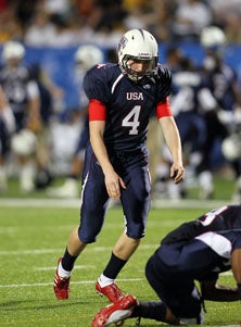 Colby Cooke kicked for the under-19
National team at the International
Bowl. 