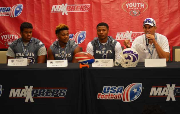 Franklin (Elk Grove, Calif.), featuring top recruit Lamar Jackson, fields questions from media members.