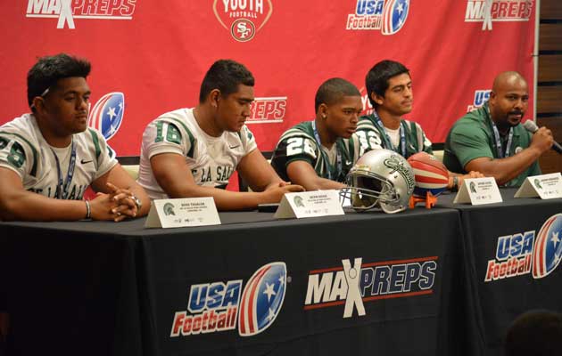 De La Salle, the No. 1-ranked team in the MaxPreps Preseason Top 25 Early Contenders, answers questions from the media.