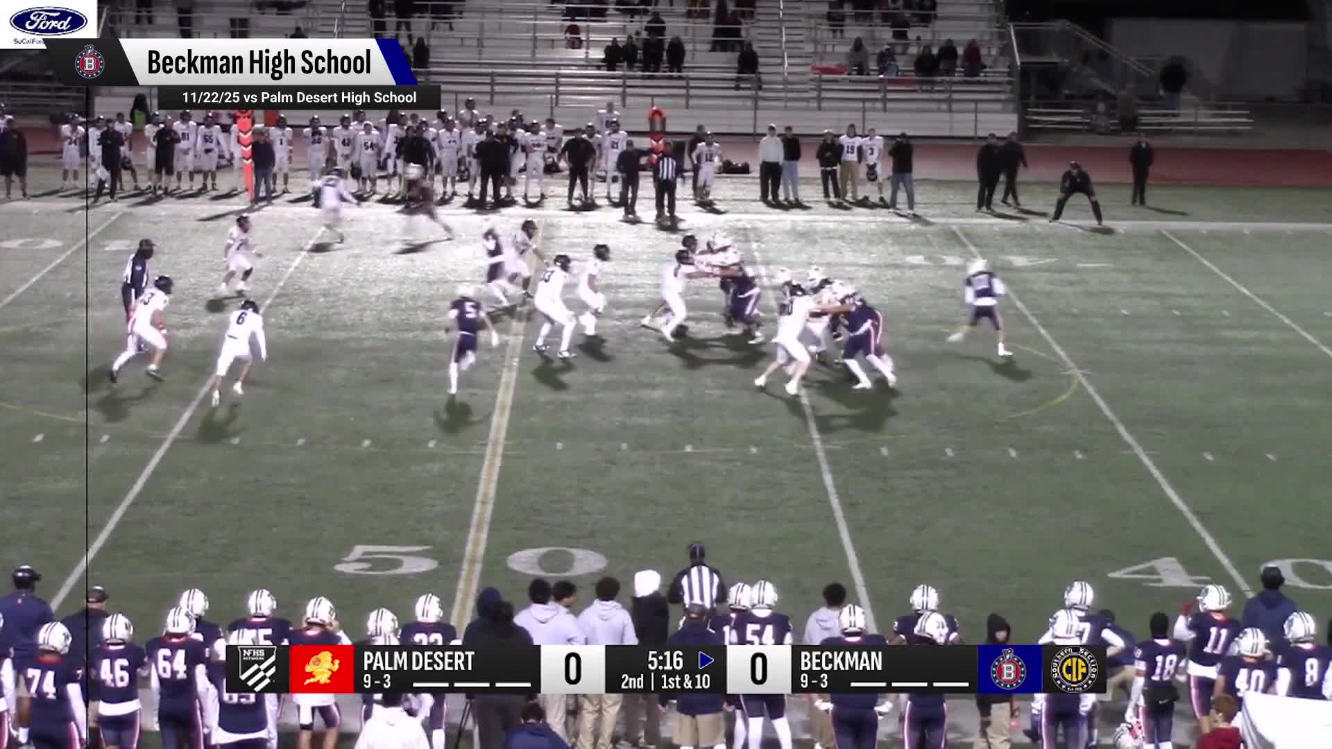 Football Recap: Beckman's  Victory  on Friday Extends Winning Streak to Ten + How To Watch