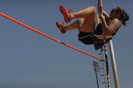 Here's the first picture of Aria Ottmueller's personal-record pole vault of 7 feet.