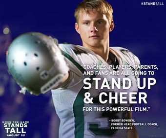 Alexander Ludwig plays fictional running back Chris Ryan
in "When The Game Stands Tall," which opens Friday.