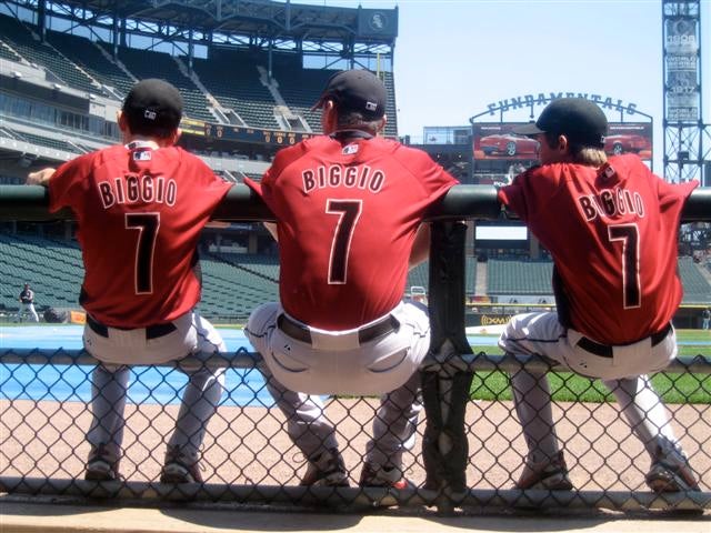 Biggio with sons Conor and Cavan at World Series.