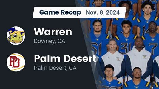 Football Recap: Warren Takes Down Palm Desert in a Playoff Battl
