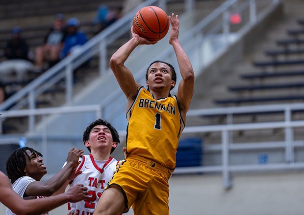 Regarded as one of the top point guard prospects in the country, Houston signee Kingston Flemings leads nationally-ranked Brennan into the Class 6A Division 1 bracket. (PHOTO: Alex Garza)